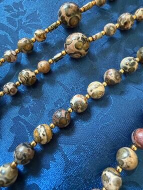 Handmade Jasper Necklace & Earring Set (2 Necklaces + Matching Earrings) MRL4